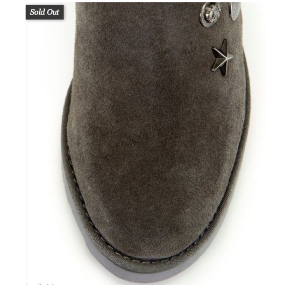 Sheepskin WEDGE Studded Boots 8 NEW! Shearling Fur - Picture 6 of 7